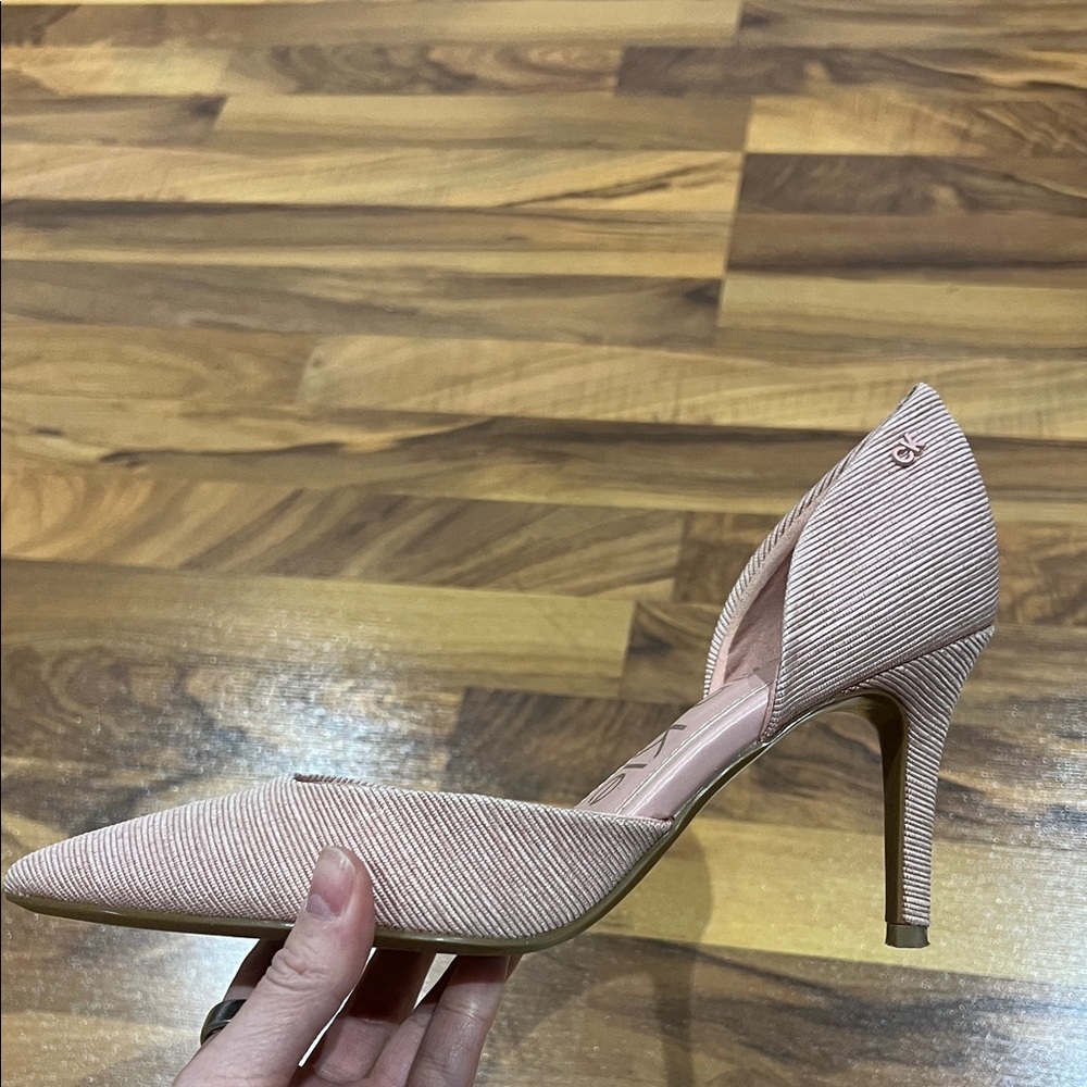 Calvin Klein Striped Beige Heels